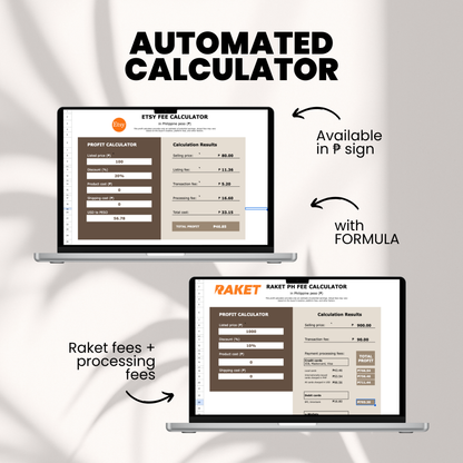 Etsy & Raket PH Profit Calculator (AUTOMATED)