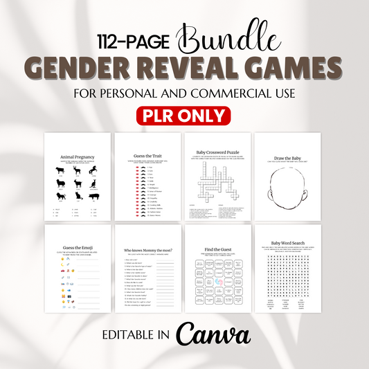 PLR Gender Reveal Games Bundle