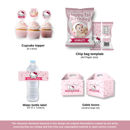 Hello Kitty 12-in-1 Party Bundle- Canva Templates