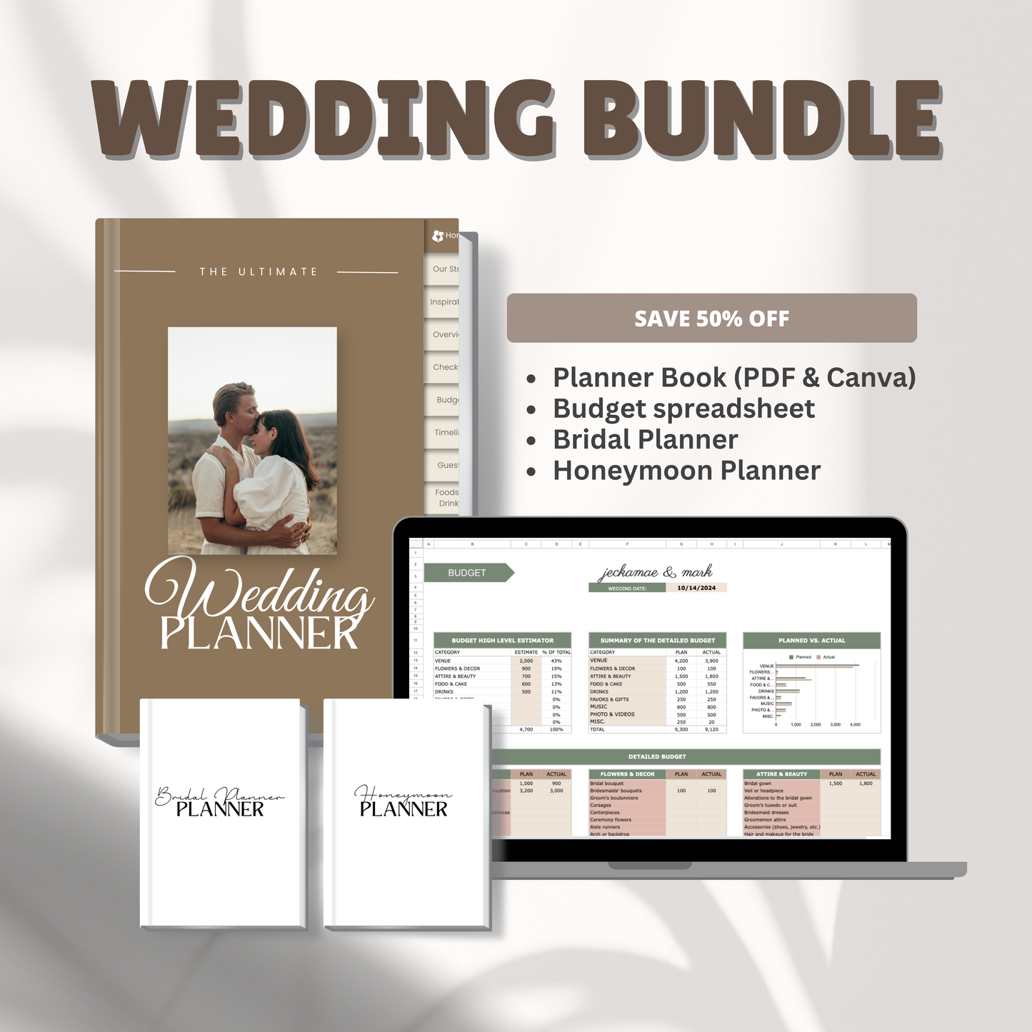 BUNDLE Wedding Planners (Spreadsheet & Canva)