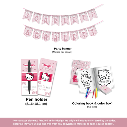 Hello Kitty 12-in-1 Party Bundle- Canva Templates