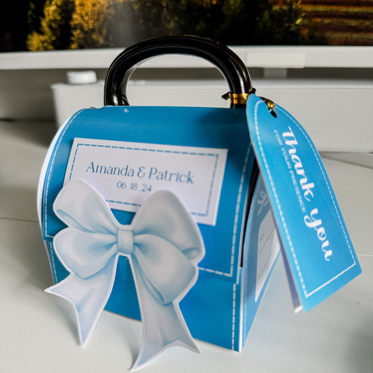 Mug Holder for Favors and Giveaways Editable in Canva BLUE